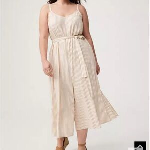 Torrid Beige Striped Jumpsuit